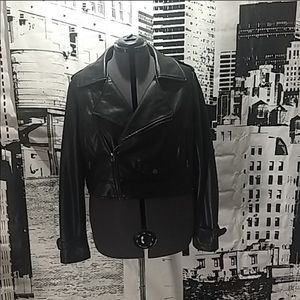 Glamour X Lane Bryant cropped faux leather jacket